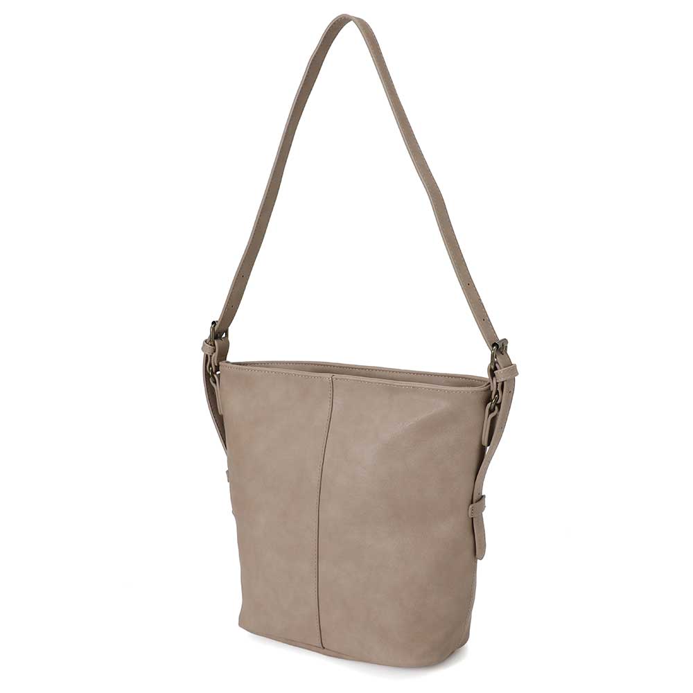 Grey beige Bucket shoulder bag