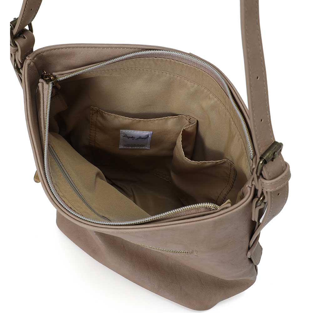 Grey beige Bucket shoulder bag