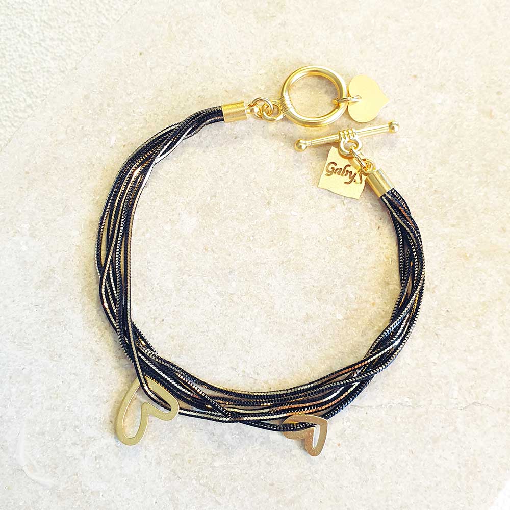 צמיד נחשים לבבות חלולים