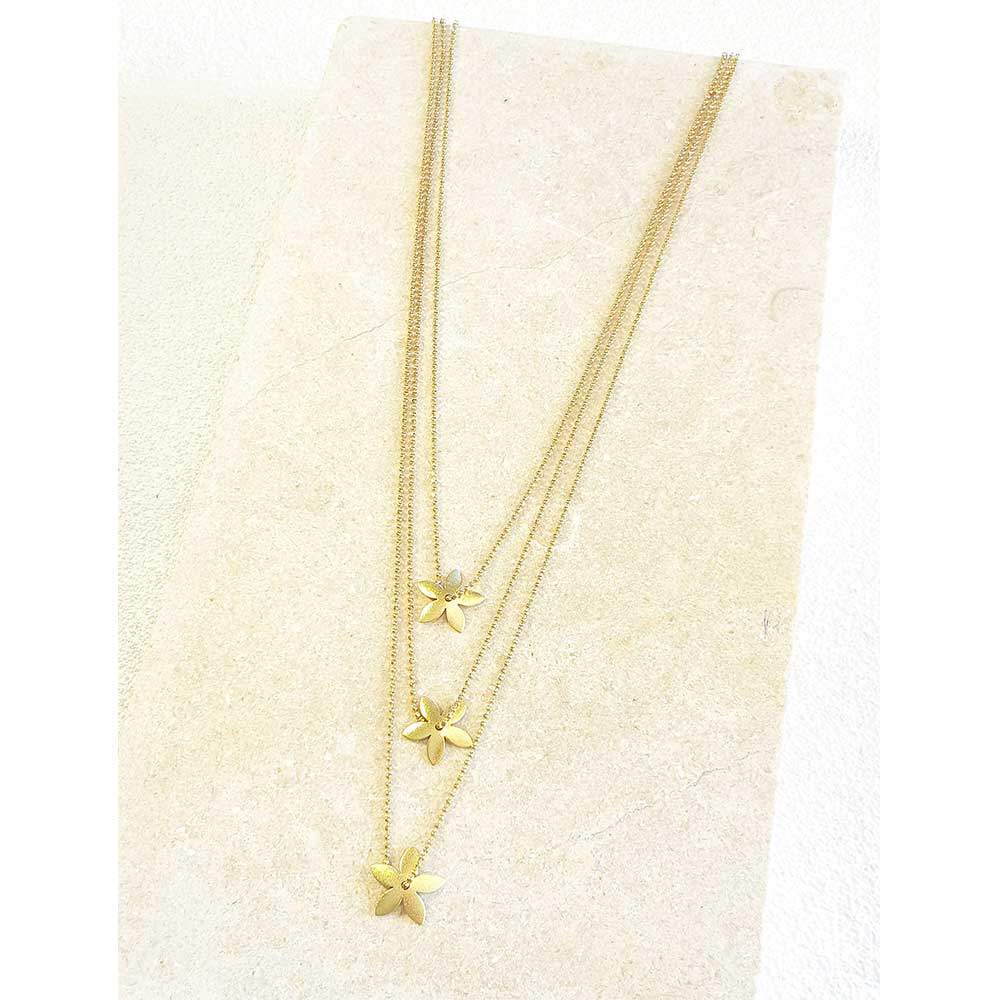 שרשרת מדורגת 3 פרחים