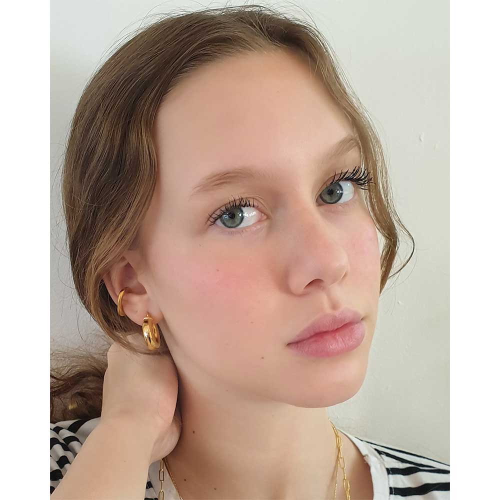 עגיל קליק נפח קטן זהב