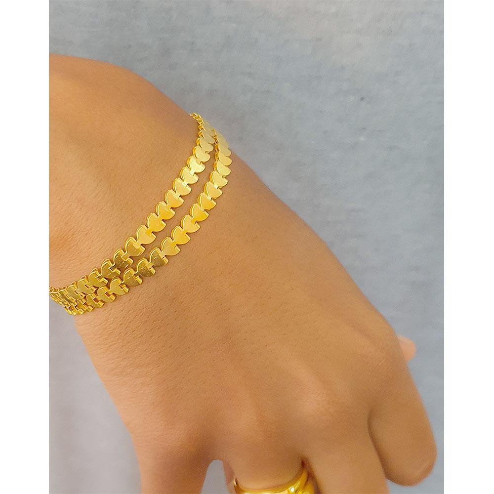 צמיד רצף לבבות כפול