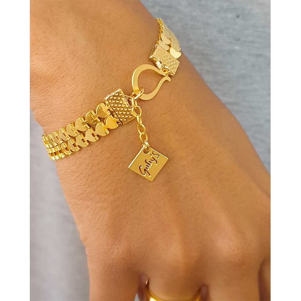 צמיד רצף לבבות כפול