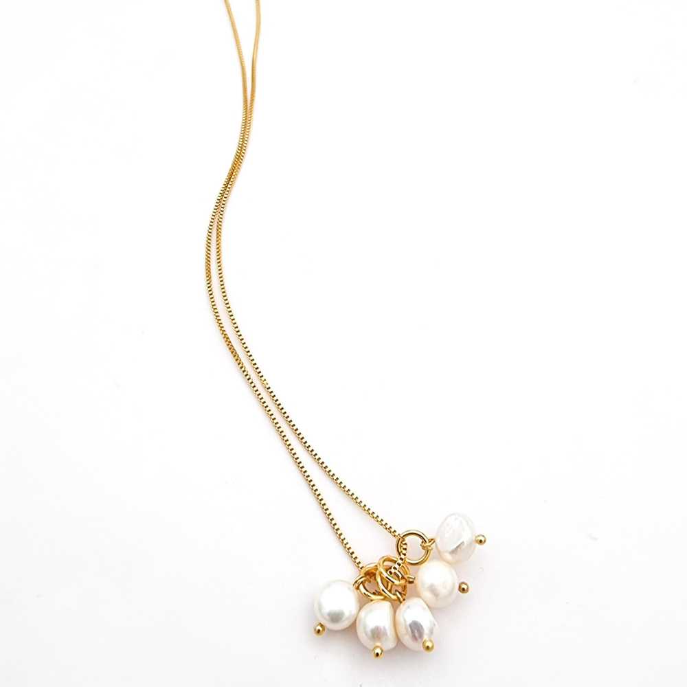 שרשרת 5 פנינים אמתיות ארוכה