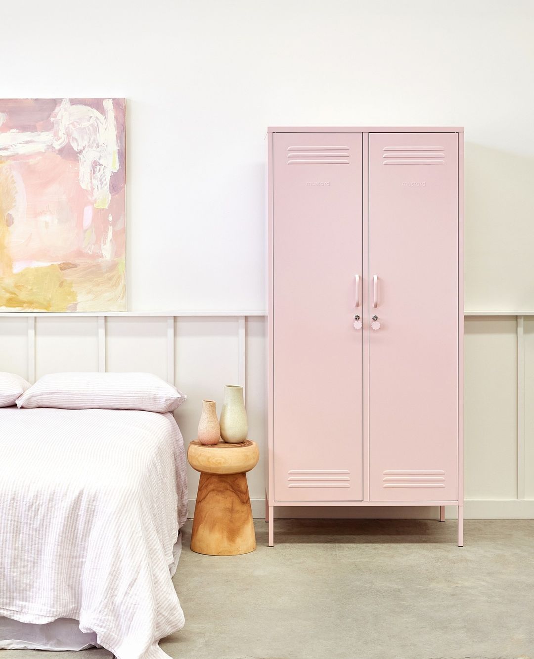 ארון מתכת Twinny ורוד בהיר