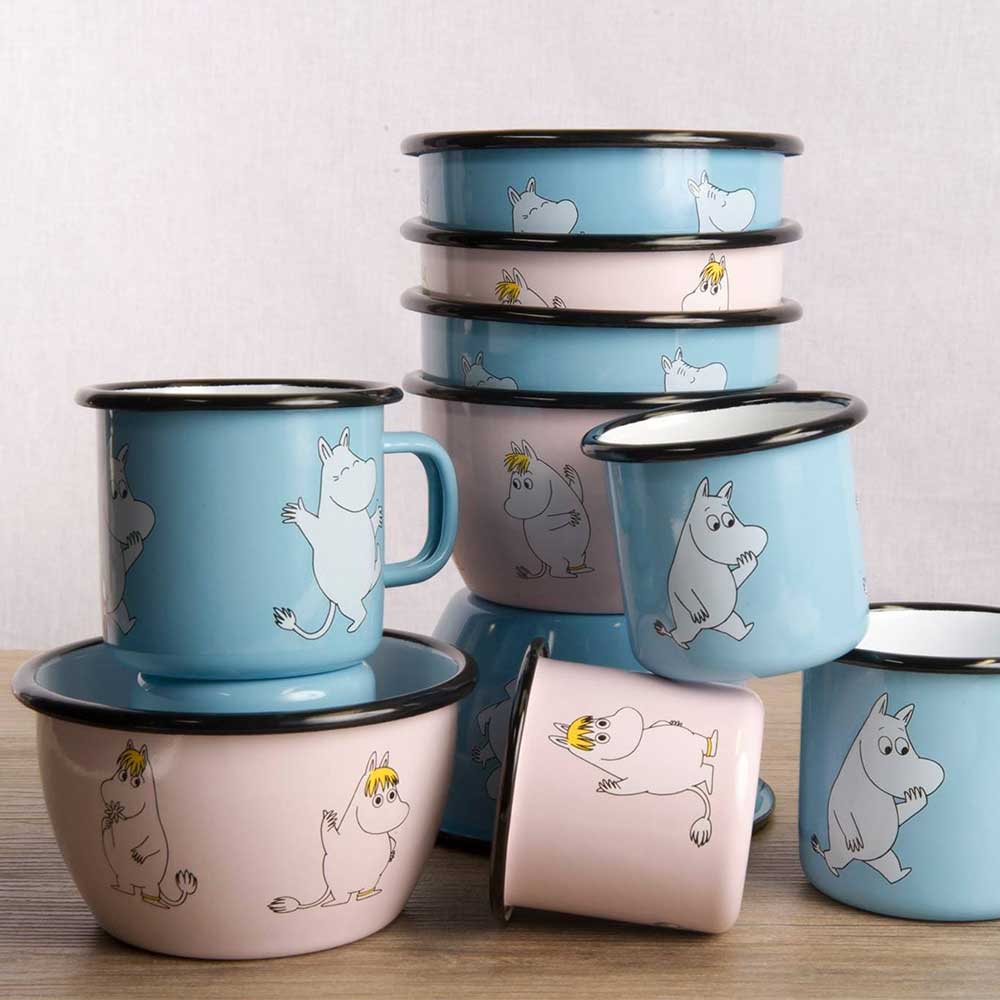 ספל אמייל Moomin Retro, light blue M