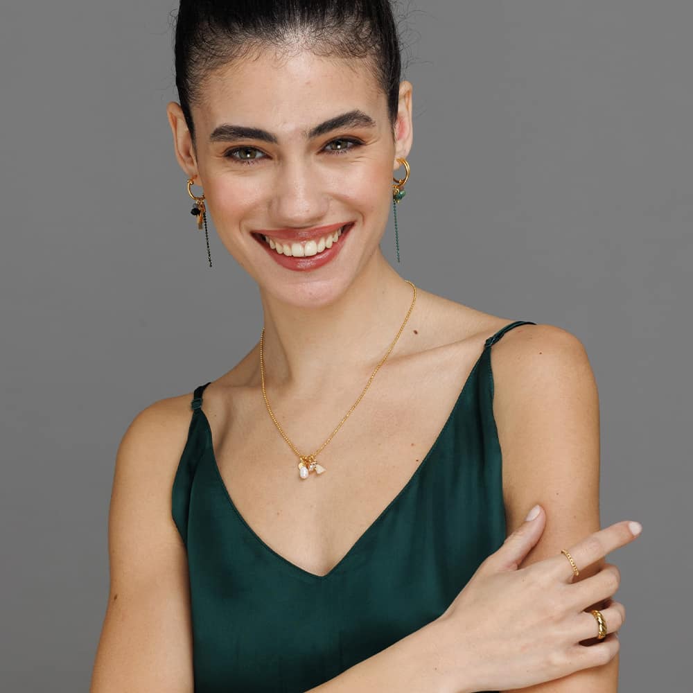 שרשרת פיאסטה פנינה זהב