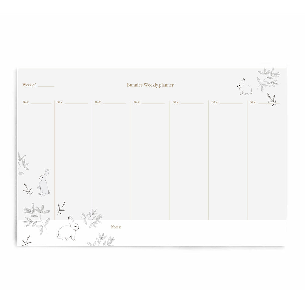 לוח תכנון שבועי לבן איורים בעיפרון