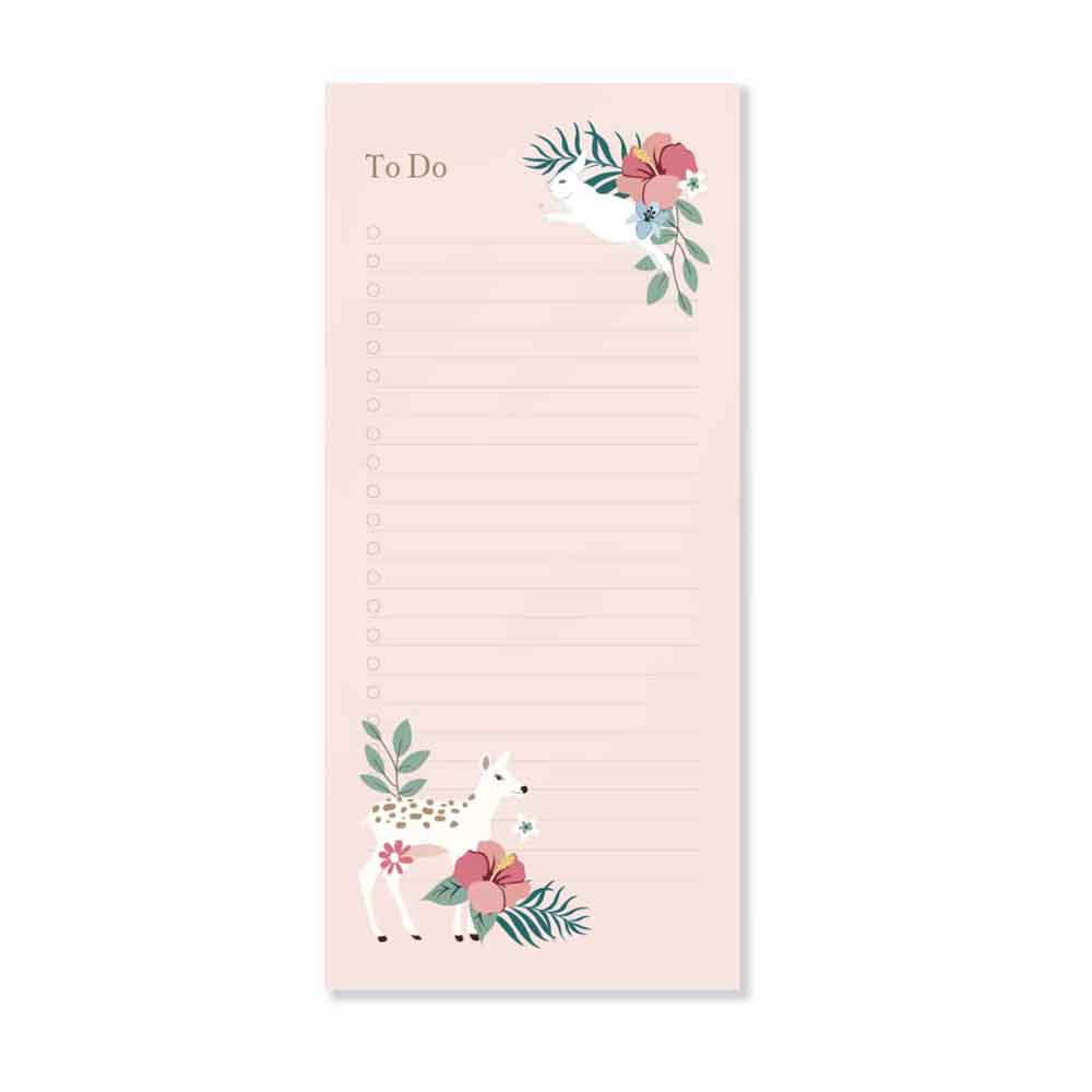 Pink rabbit notebook with flowers