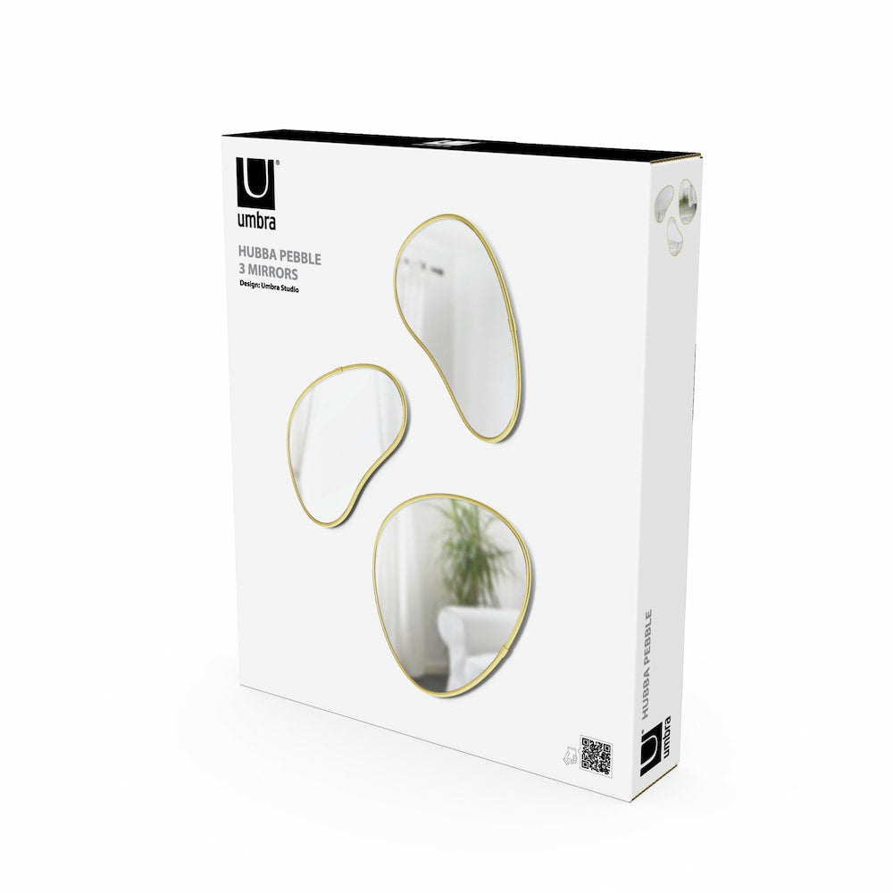 סט 3 מראות Hubba זהב