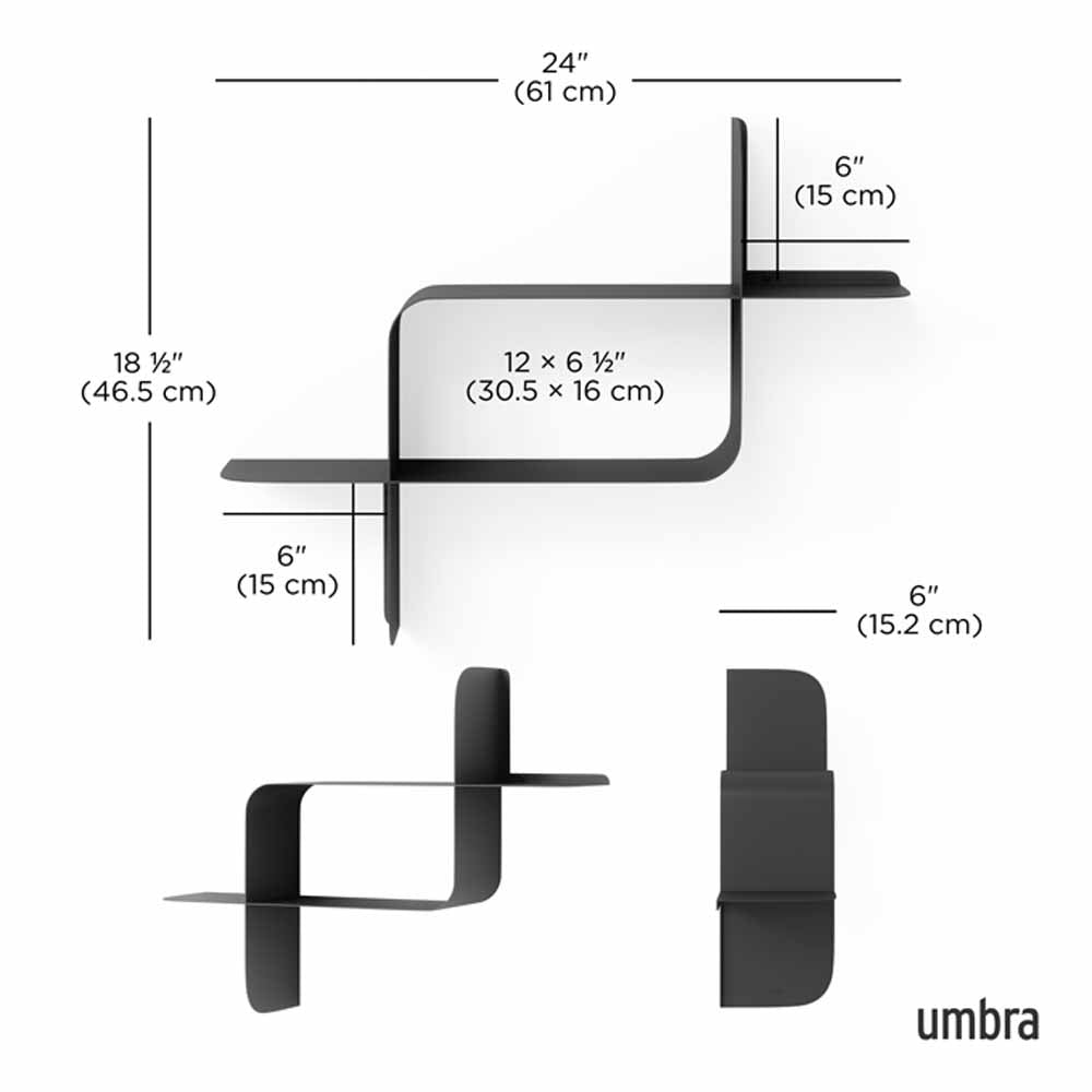 זוג מדפי MONTAGE מתכת שחור