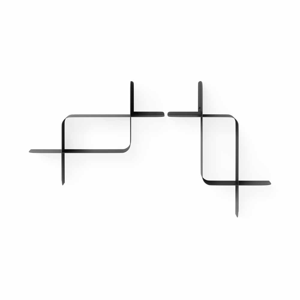 זוג מדפי MONTAGE מתכת שחור