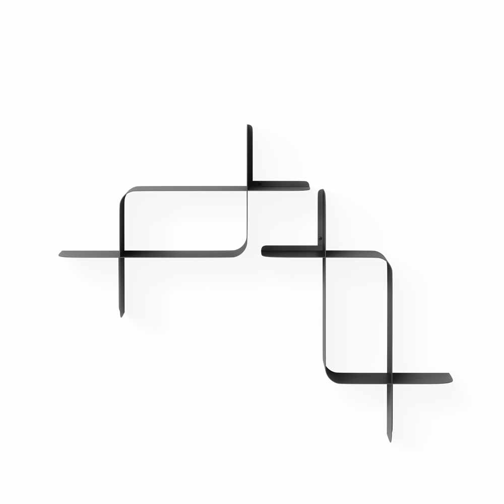 זוג מדפי MONTAGE מתכת שחור