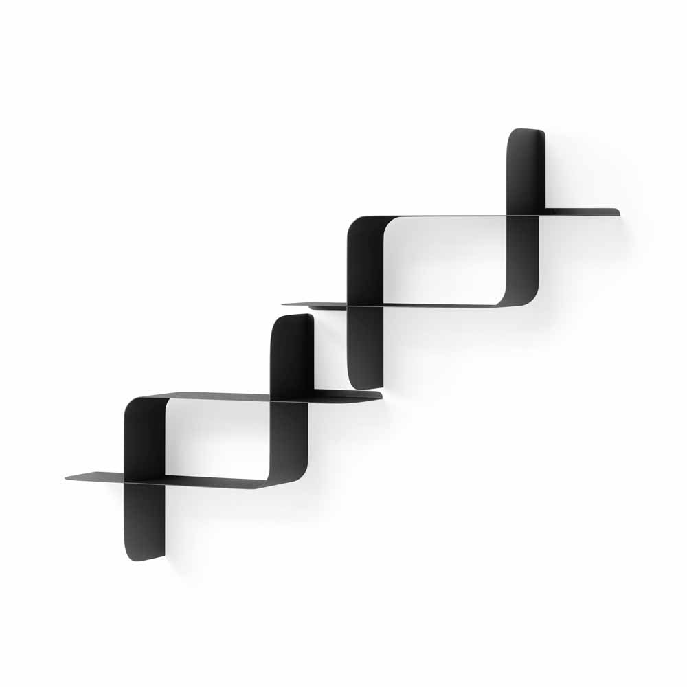 זוג מדפי MONTAGE מתכת שחור