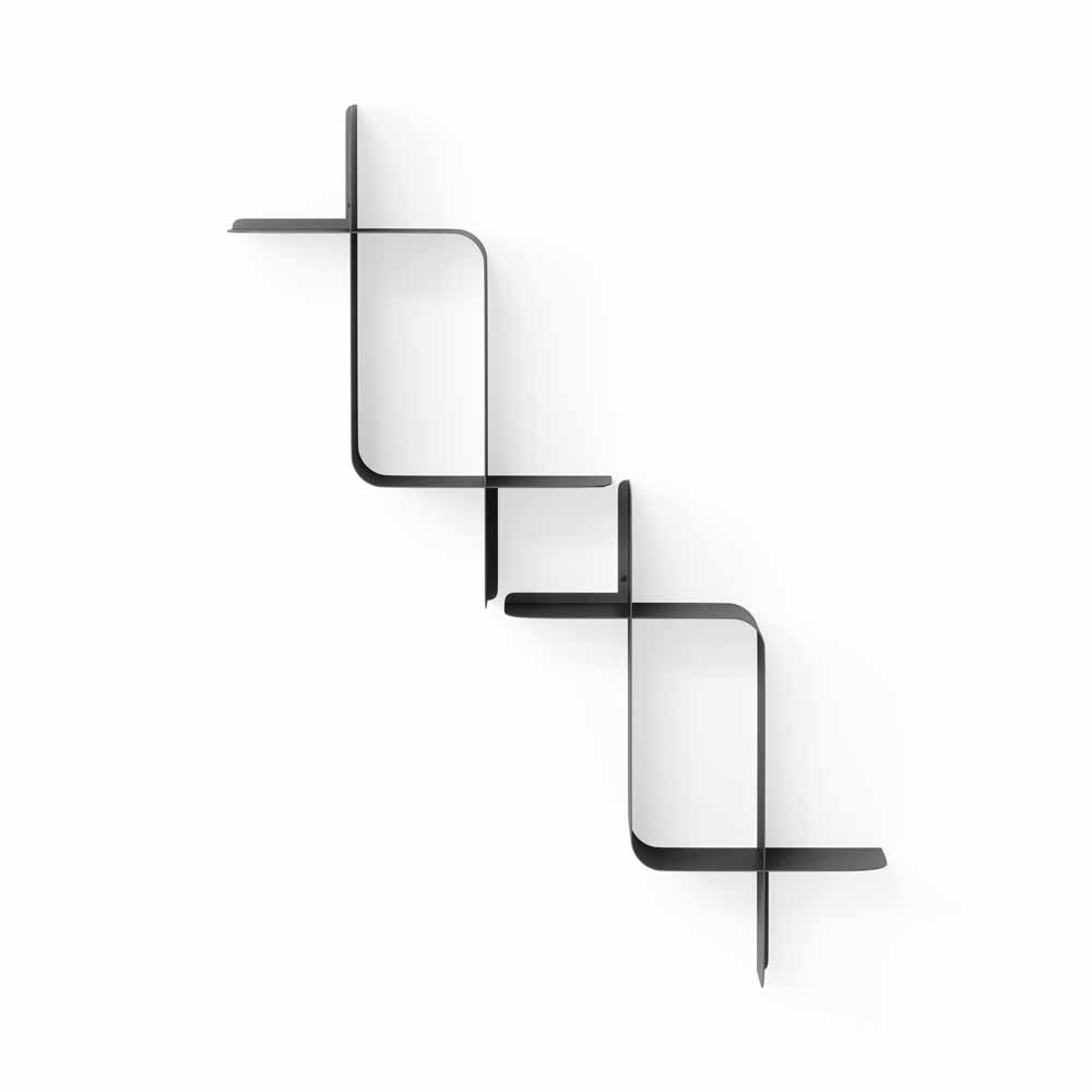 זוג מדפי MONTAGE מתכת שחור