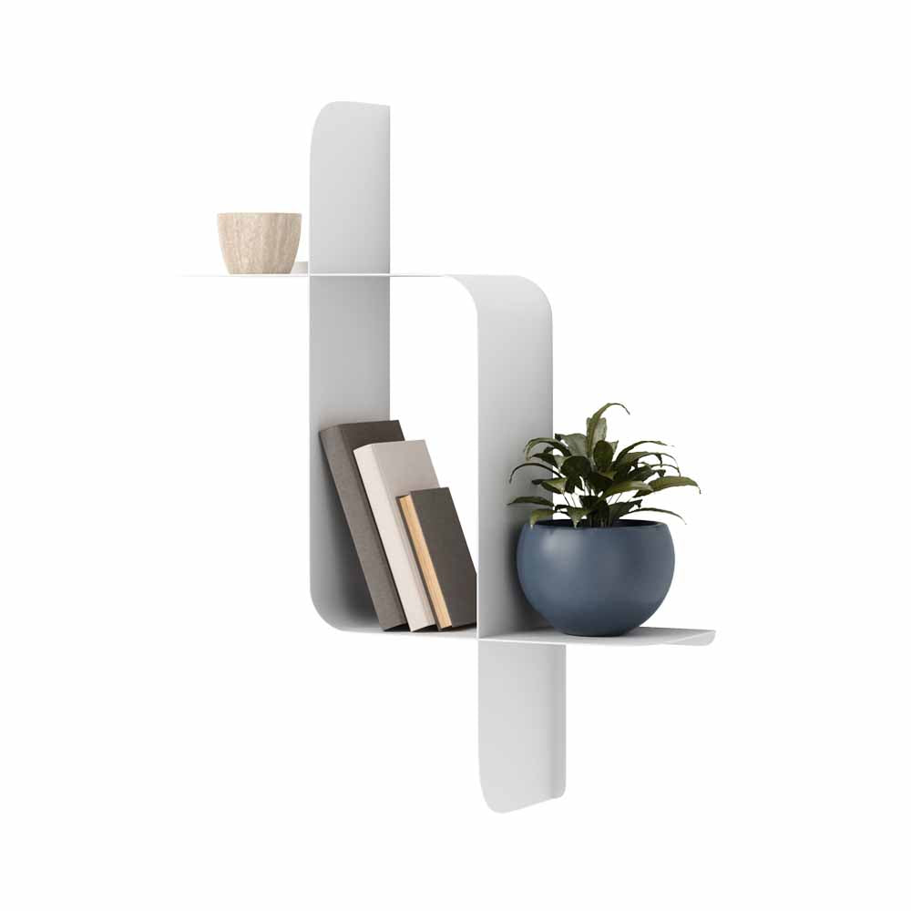 זוג מדפי MONTAGE מתכת לבן