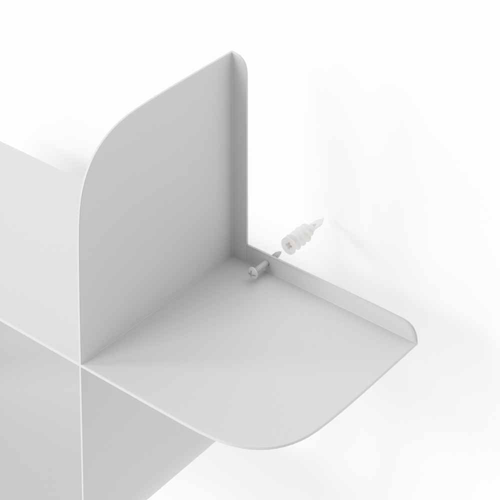 זוג מדפי MONTAGE מתכת לבן