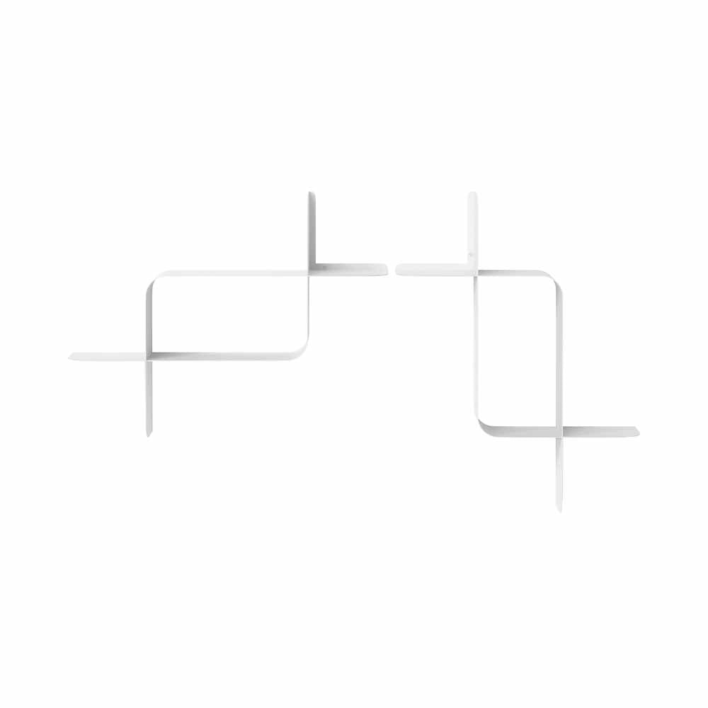 זוג מדפי MONTAGE מתכת לבן