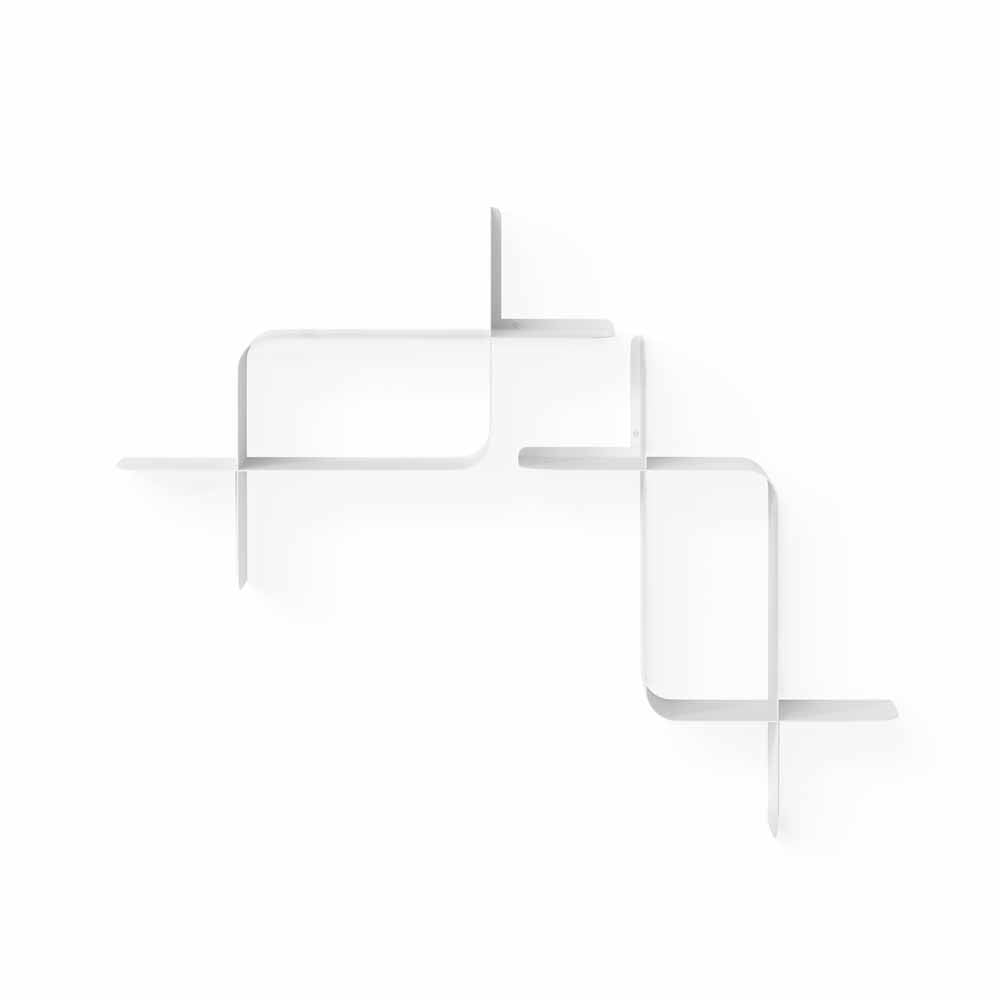 זוג מדפי MONTAGE מתכת לבן