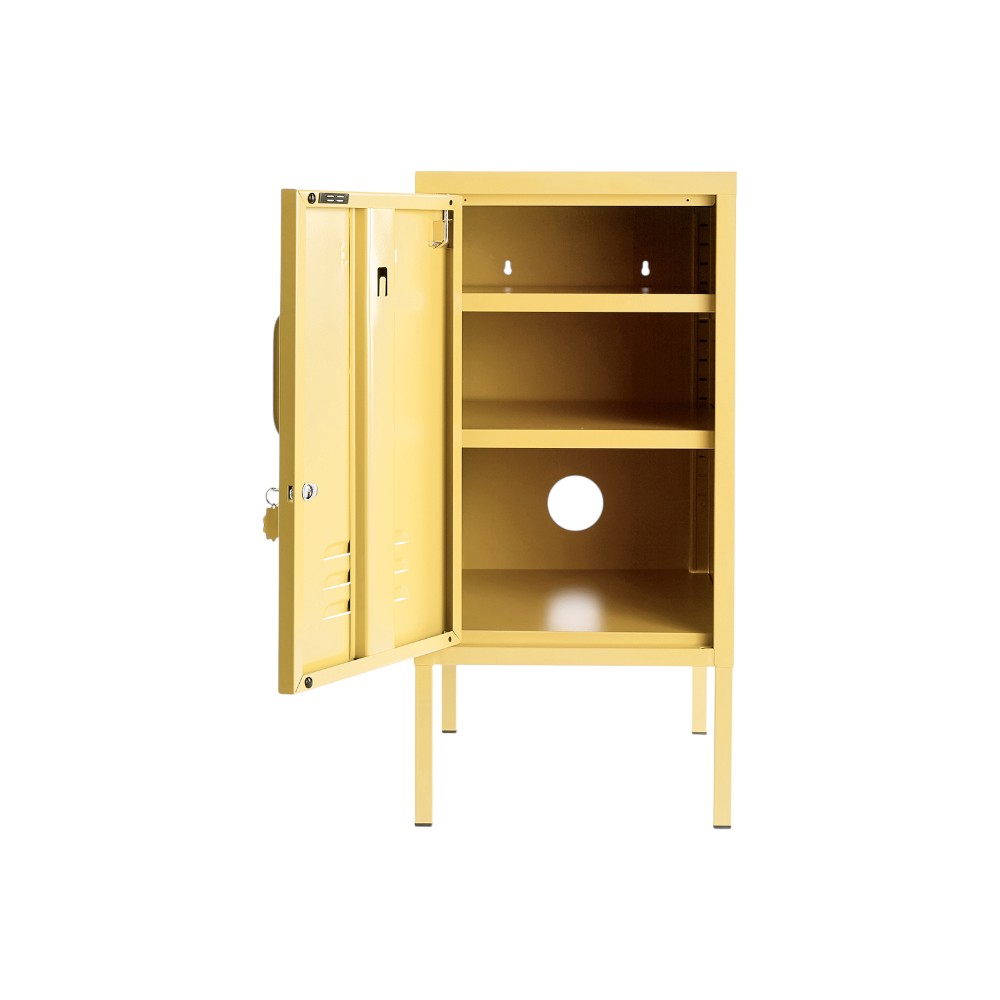 Shorty locker opening to the left, yellow