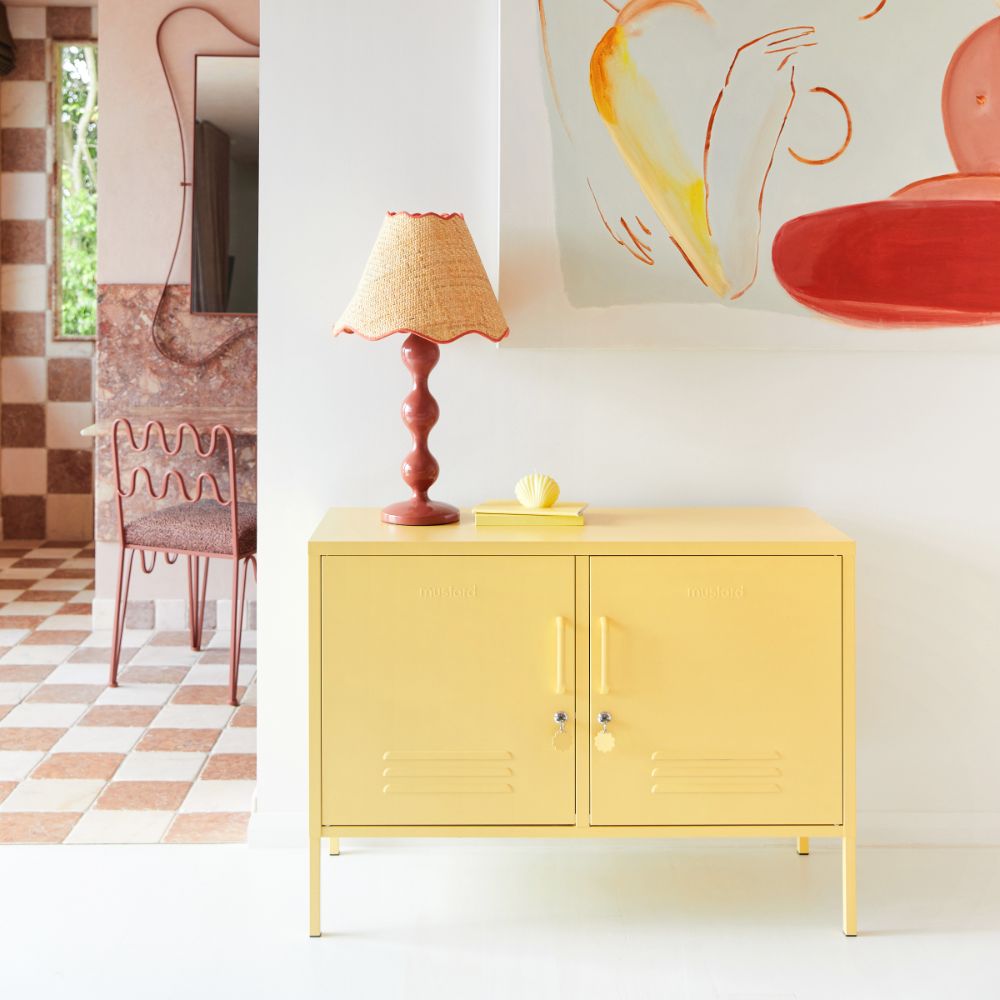 Lowdown Metal Cabinet Grey Yellow