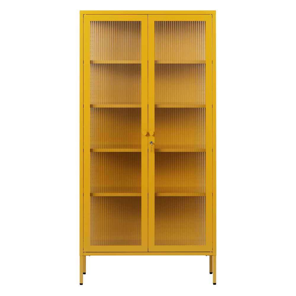 ארון דלתות זכוכית COLLECTOR חרדל