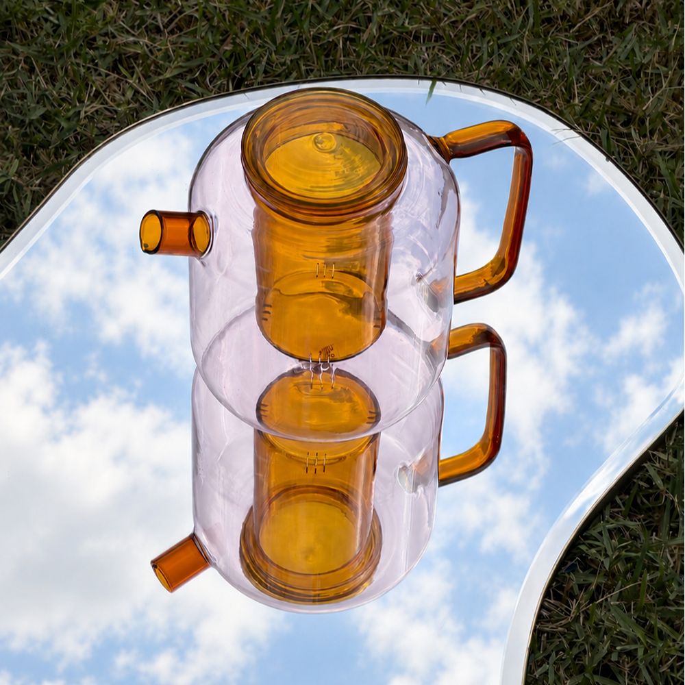 קנקן תה זכוכית BLOOM 1.6L - ורוד