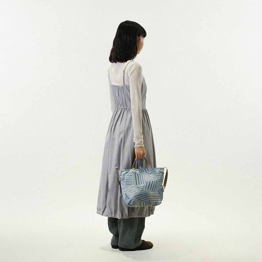 תיק צד דו צדדי תכלת פסים / בז NIKO