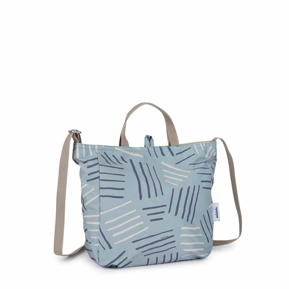 תיק צד דו צדדי תכלת פסים / בז NIKO