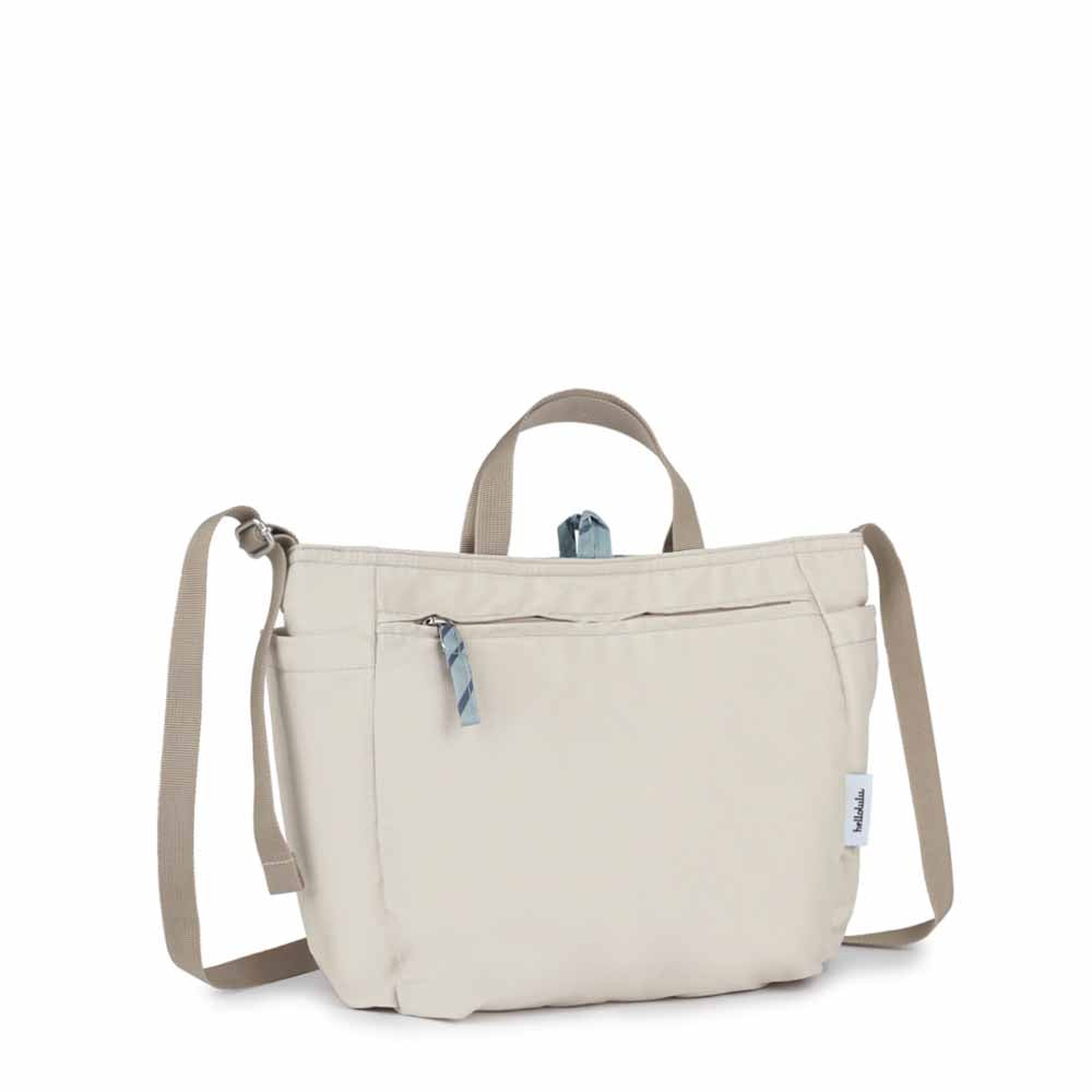 תיק צד דו צדדי תכלת פסים / בז NIKO