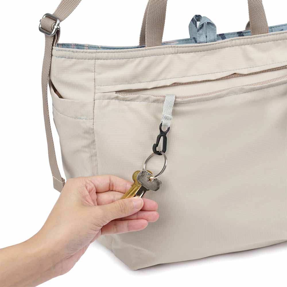 תיק צד דו צדדי תכלת פסים / בז NIKO