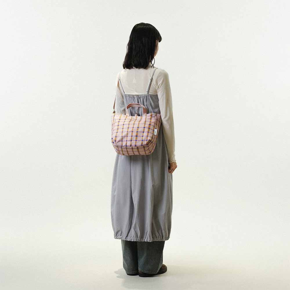 דו צדדי ורוד משובץ / בז NIKO תיק צד