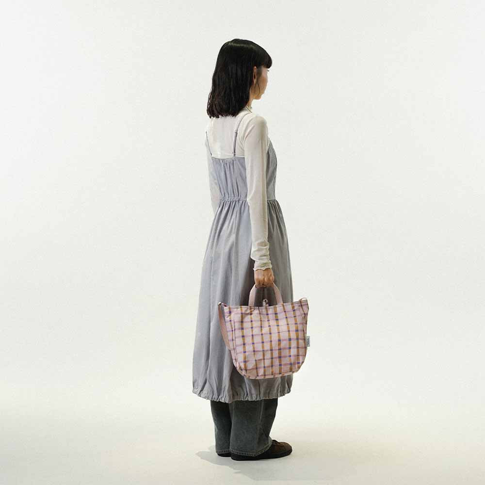 דו צדדי ורוד משובץ / בז NIKO תיק צד