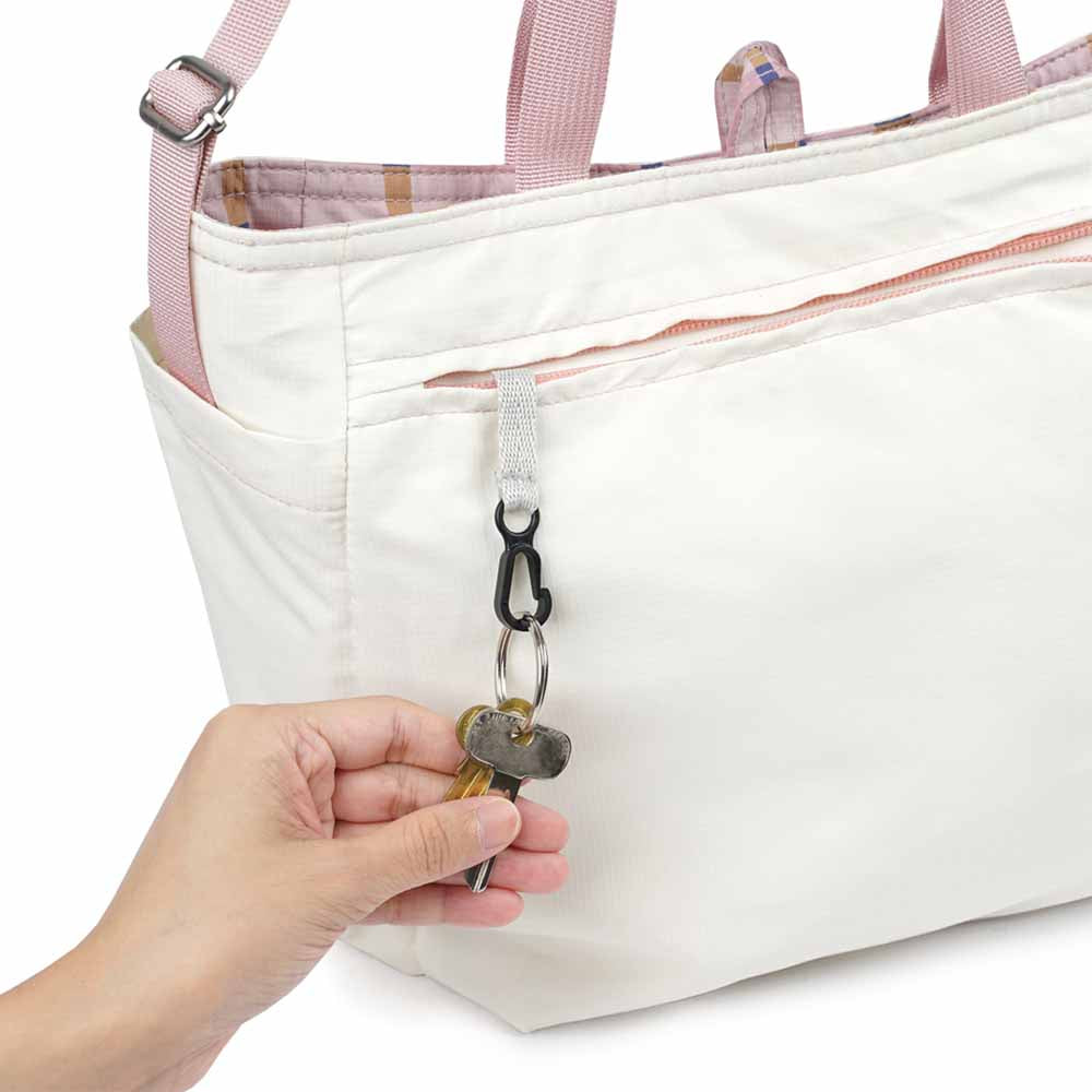 דו צדדי ורוד משובץ / בז NIKO תיק צד