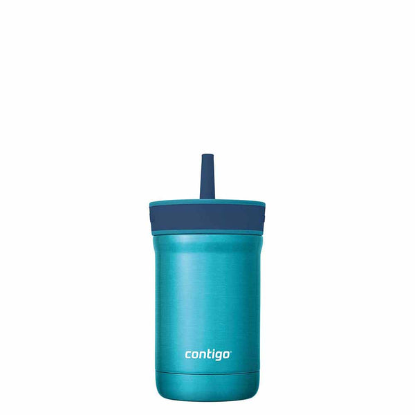 כוס מתכת עם קש LEIGHTON כחול 420 מ"ל