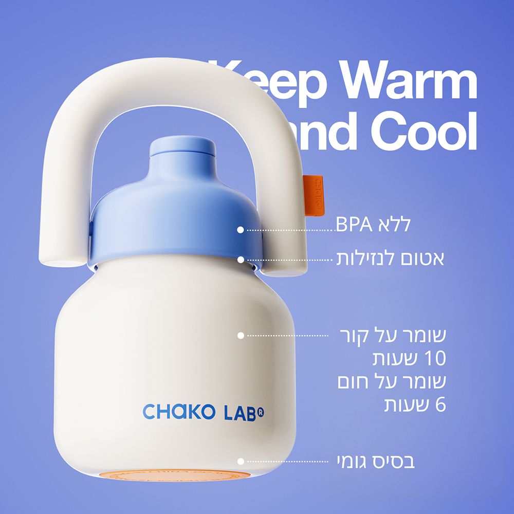 בקבוק Linlin מתכת לבן 1000 מ״ל
