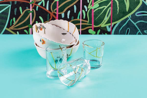 KINTSUGI קערת סלט פרחים