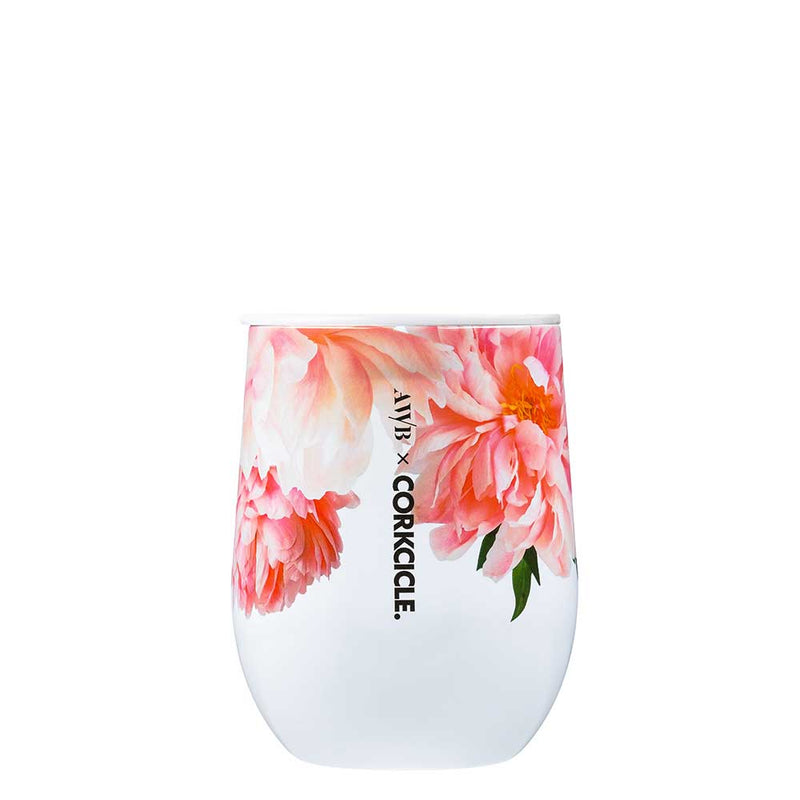 כוס 350 ML Ashley Woodson פרחי כותנה ברקע לבן