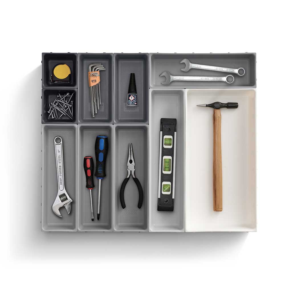 ארגונית סכום Drawer אפור 10 חלקים
