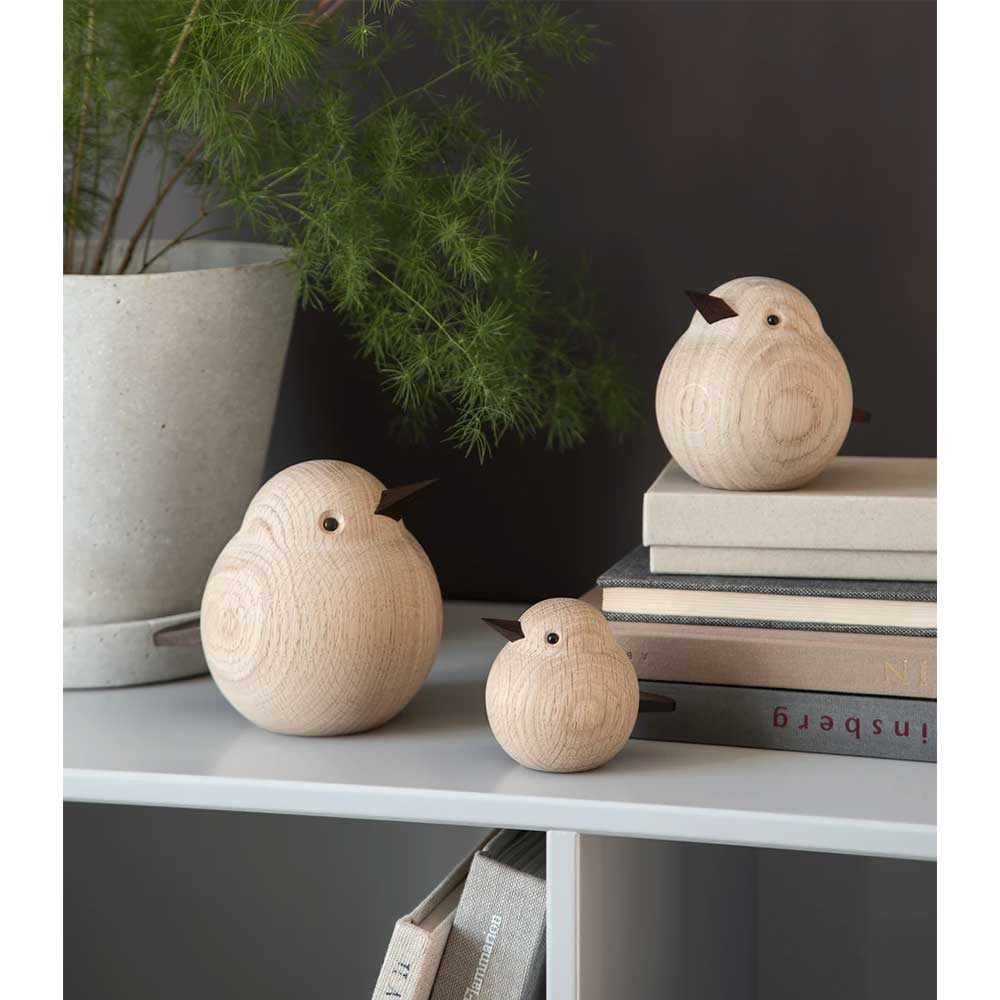 פסלון ציפור תינוק עץ