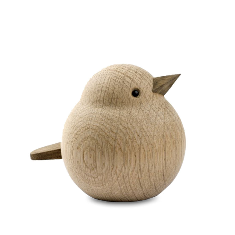 פסלון ציפור אמא עץ בהיר