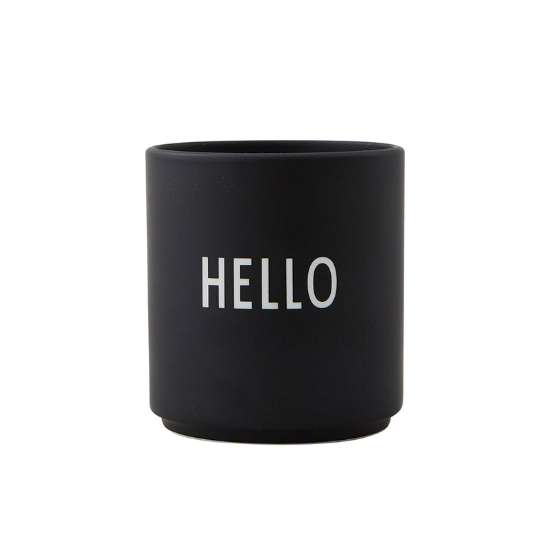 כוס פורצלן HELLO שחור