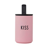 כוס שתיה תרמית ורודה Kiss