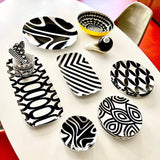 מגש עגול Black  White