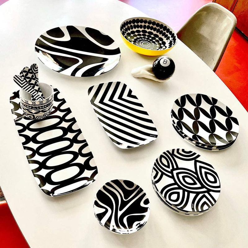 מגש עגול Black  White