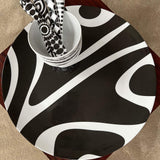 מגש עגול Black  White