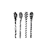 סט 4 כפיות Black  White