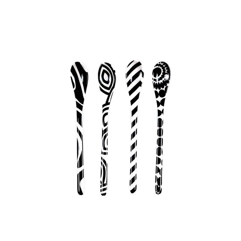 סט 4 כפיות Black  White