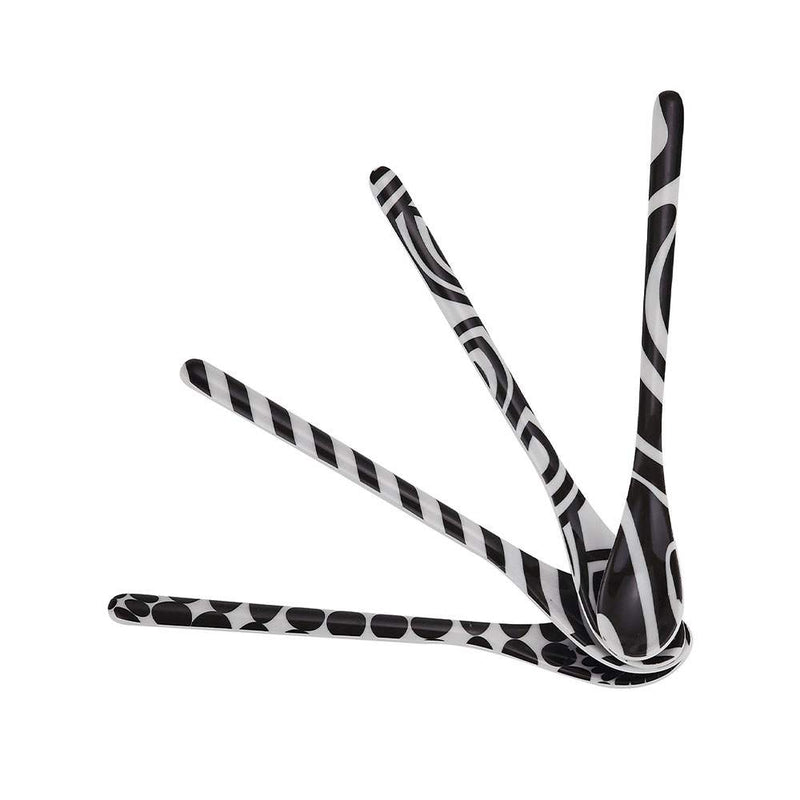 סט 4 כפיות Black  White