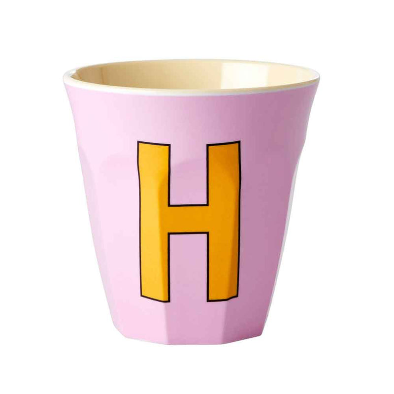 כוס טוטון H כתום רקע ורוד